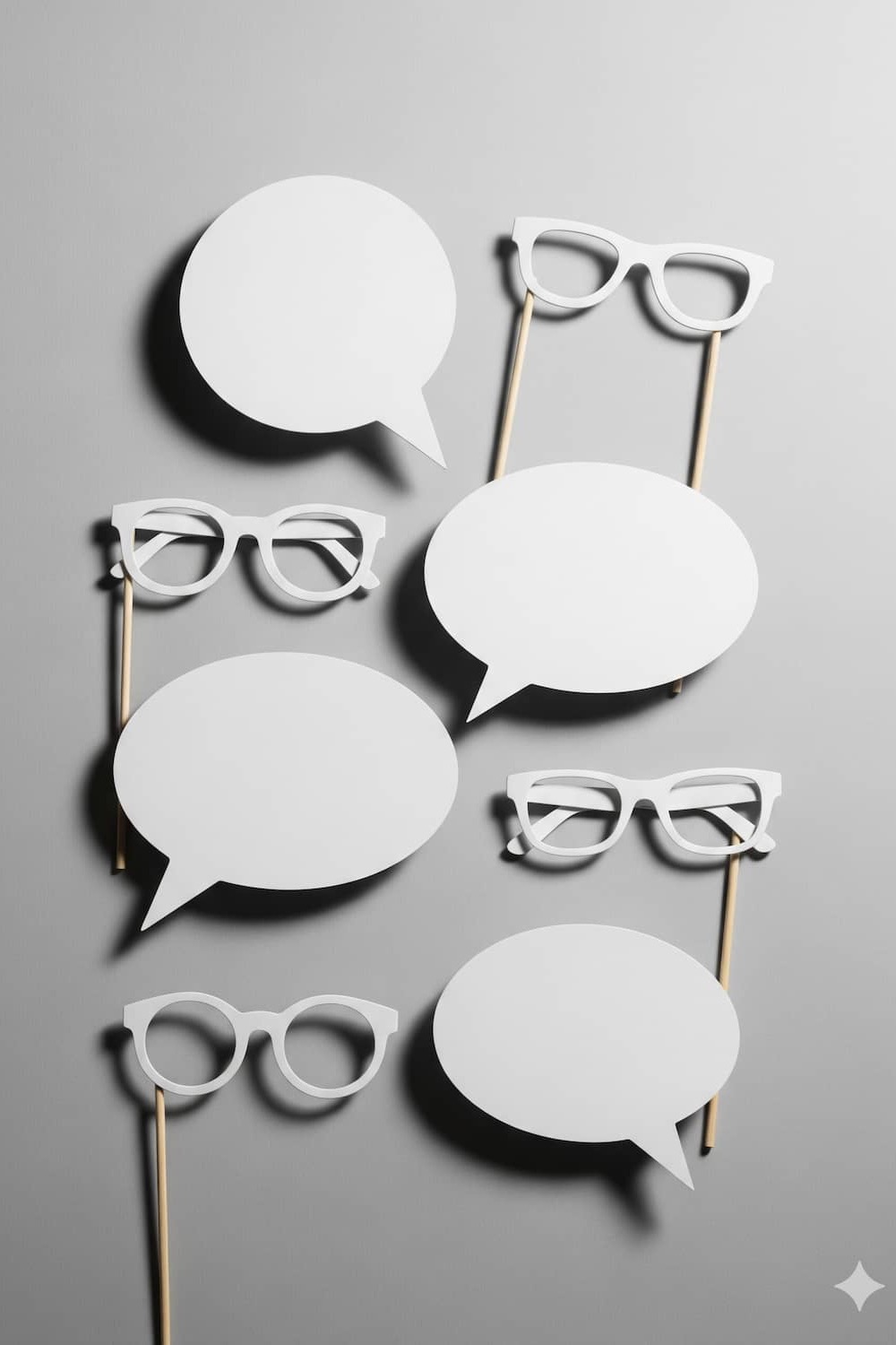 Playful minimal wedding props with clean negative space