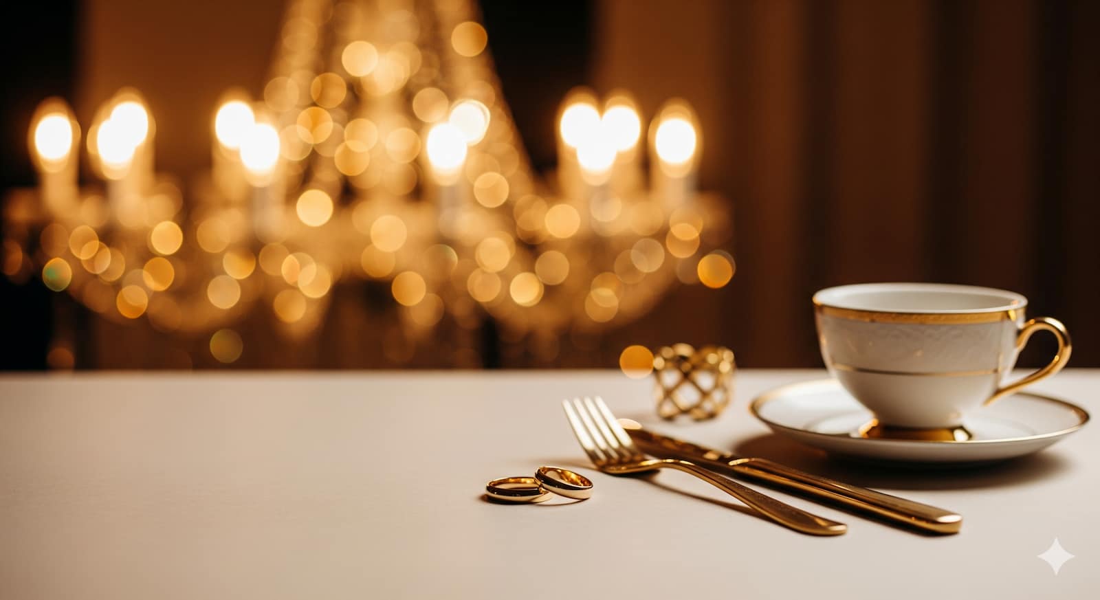 Crystal chandelier glow with refined gold accents