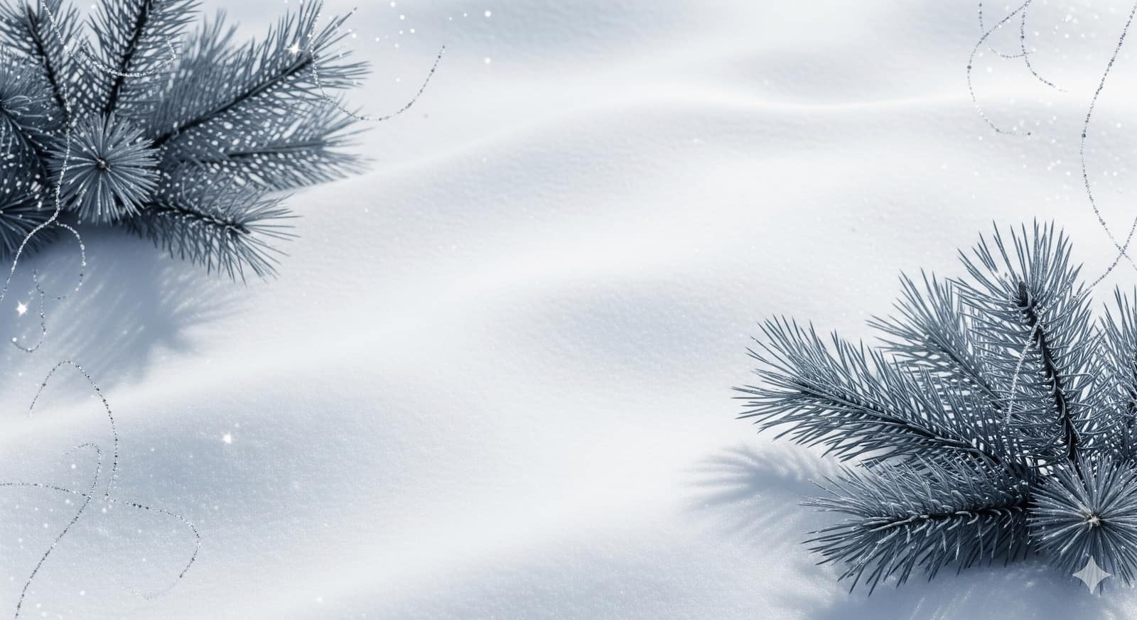 Snowy pine details with silver-blue winter tones